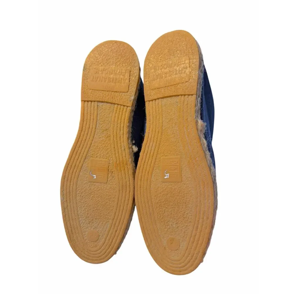Artisanat Français Blue Espadrille Slip-On Flats Women's 43/12 Pink Flamingo NEW